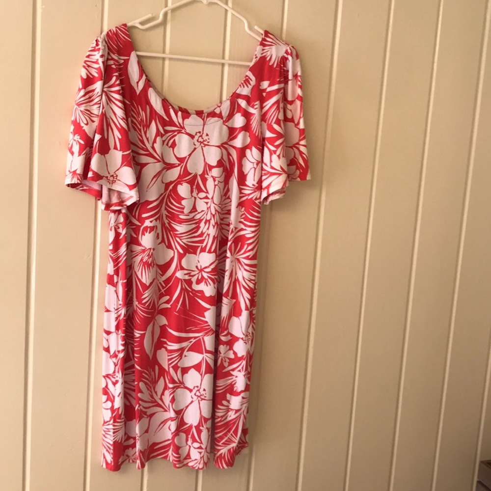 Tropical coral dress